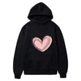 thumbnail image 5 of Plebaso Sweat à Capuche Imprimé Cœur pour Femmes, Manches Longues, Pull Ample avec Poches, 5 of 5