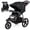 Noir, variante sur Poussette de Jogging Babyjoy Pliable avec Auvent Ajustable, Plateau Détachable, Porte-Gobelets, Gris