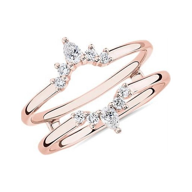 0.20 T.C.W Round Shape Natural Diamond Latest Design Wedding Eternity Band for Ladies Solid 14K Rose Gold Size 8
