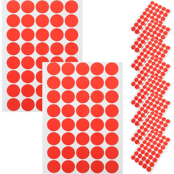SKISUNO 10 Feuilles Autocollants en Papier Rouge pour Classification et Étiquetage Diamètre 25mm