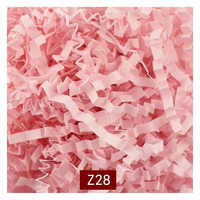 HLONK Feildoo 50g Basket Grass Crinkle Cut Tissue Paper Recyclable Craft Shred Confetti Raffia Paper Filler For Easter Gift Box Wrapping Packing Filling Party Decoration-Fluorescent Pin