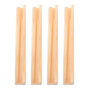 KAKOWELY 4pcs Domino Holder Wooden Domino Racks Domino Tiles Trays Domino Game Accessories,7.48X"X0.79"X0.71"