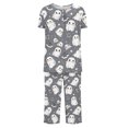 thumbnail image 4 of Jamicy Pyjama Mignon pour Femmes Pyjama pour Femmes à la Mode Décontracté Ample Imprimé Col Rond à Boutons Pantacourt Ensemble de Pyjama Pyjama d'Halloween, 4 of 4