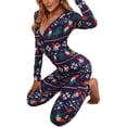 thumbnail image 3 of Faithtur Pyjama Femme Combinaison de Noël Imprimé Dessin Animé une-Pièce, 3 of 7