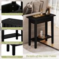 thumbnail image 3 of Gymax 2-tier Side End Sofa Coffee Table Nightstand for Bedroom Living Room Black, 3 of 10