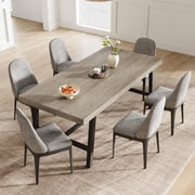 Large 71" Industrial Dining Table for 6-8 People – Rectangle Wooden Kitchen Table with Metal Frame for Family Meals & Gatherings(Chair Not Included)