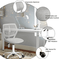 thumbnail image 4 of Homy Casa 29.5''-34.2'' Adjustable Swivel Desk Chair, Grey Fabric Seat, White Rolling Base for Home Office, 4 of 8