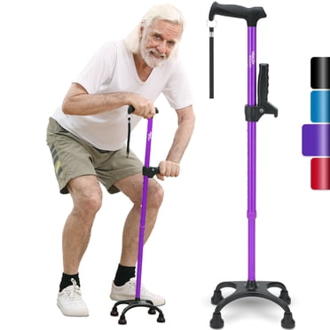 Healthbazaar Canne de Marche Ajustable, Bâton de Marche Pliant Léger pour Hommes et Femmes, Aînés et Adultes, Violet