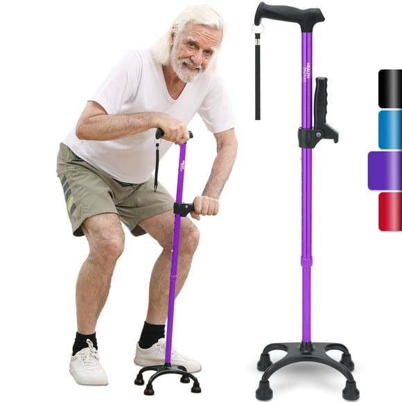 Healthbazaar Adjustable Walking Cane,Lightweight Folding Walking Stick with for Men & Women,Seniors & Adults,purple