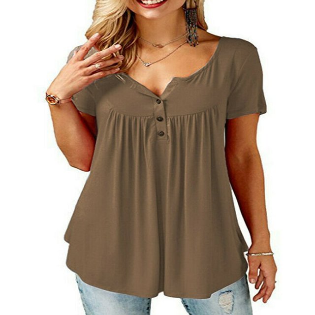 Hauts Blouse Amples d'Été pour Femmes Grande Taille