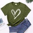 thumbnail image 1 of Jsaierl T-Shirts Imprimés Amour de la Saint-Valentin pour Femmes Été Manches Courtes Col Rond T-Shirts Mignons Polyvalents Confortables Doux, 1 of 3