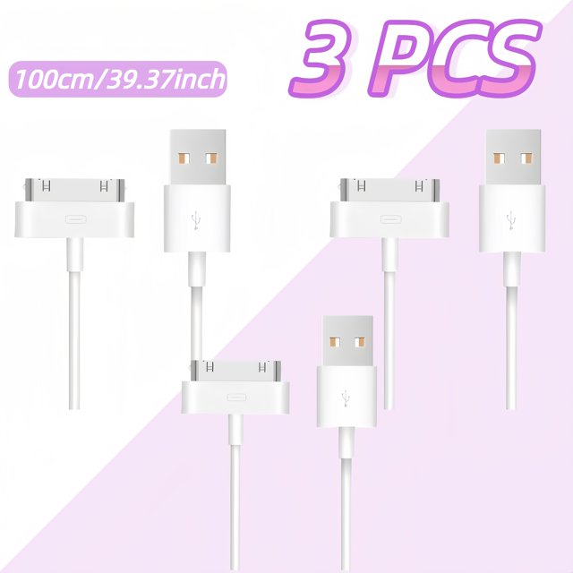 Charging Cable and Data Sync Cable Compatible with 4/4s, 1/2/3, Touch, and Devices