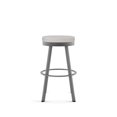 thumbnail image 2 of Amisco Swice 26 in. Swivel Counter Stool - Light Grey Polyester / Glossy Grey Metal, 2 of 5