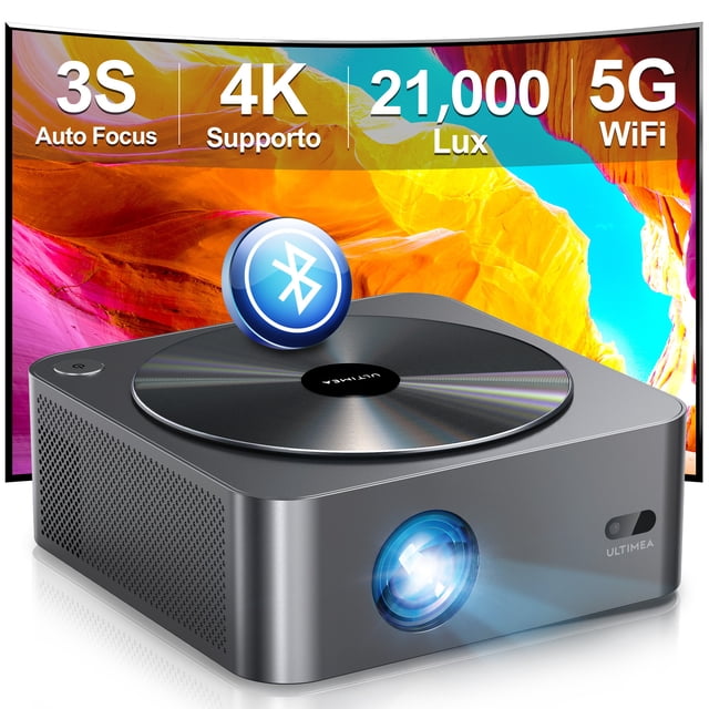 ULTIMEA Décodage 4K & Projecteur HDR 10, Projecteur Bluetooth WiFi 6 700 ANSI Lumens, Polyvalent OS, Évitement d'Objet, Adaptation d'Écran, Mise au Point Automatique 3S + Projecteur Intelligent 6D Keystone pour iOS, Android