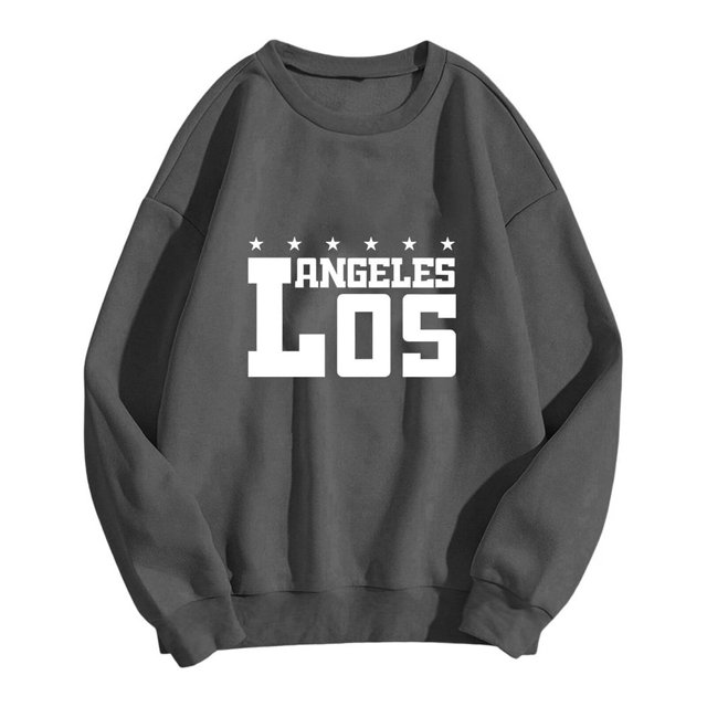 MesaSe Sweatshirt Femme Sweat-Shirt Col Rond Pull Lettre Print Hoodie
