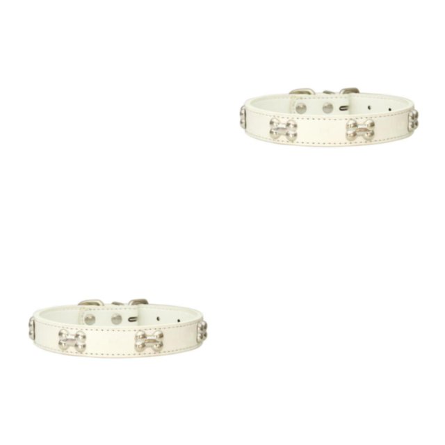 Maytalsory Comfortable Wear Cat Collar In Multiple Sizes With Stylish PU PU Cat Collar Dogs Collars white 1.5*30cm 2Set