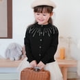 thumbnail image 2 of Cardigan en Tricot à Strass pour Filles, Col Rond, Veste Chandail en Coton, 2 of 17