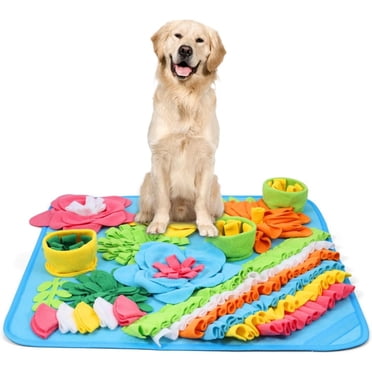 Snuffle Mat for Dogs, Interactive Feeding Mat 15.4x15.4 Inch - Enrichment Puzzle Toy for Small & Medium Dogs & Cats, Slow Feeder for Anxiety & Boredom Relief, Machine Washable Felt Wool Pad