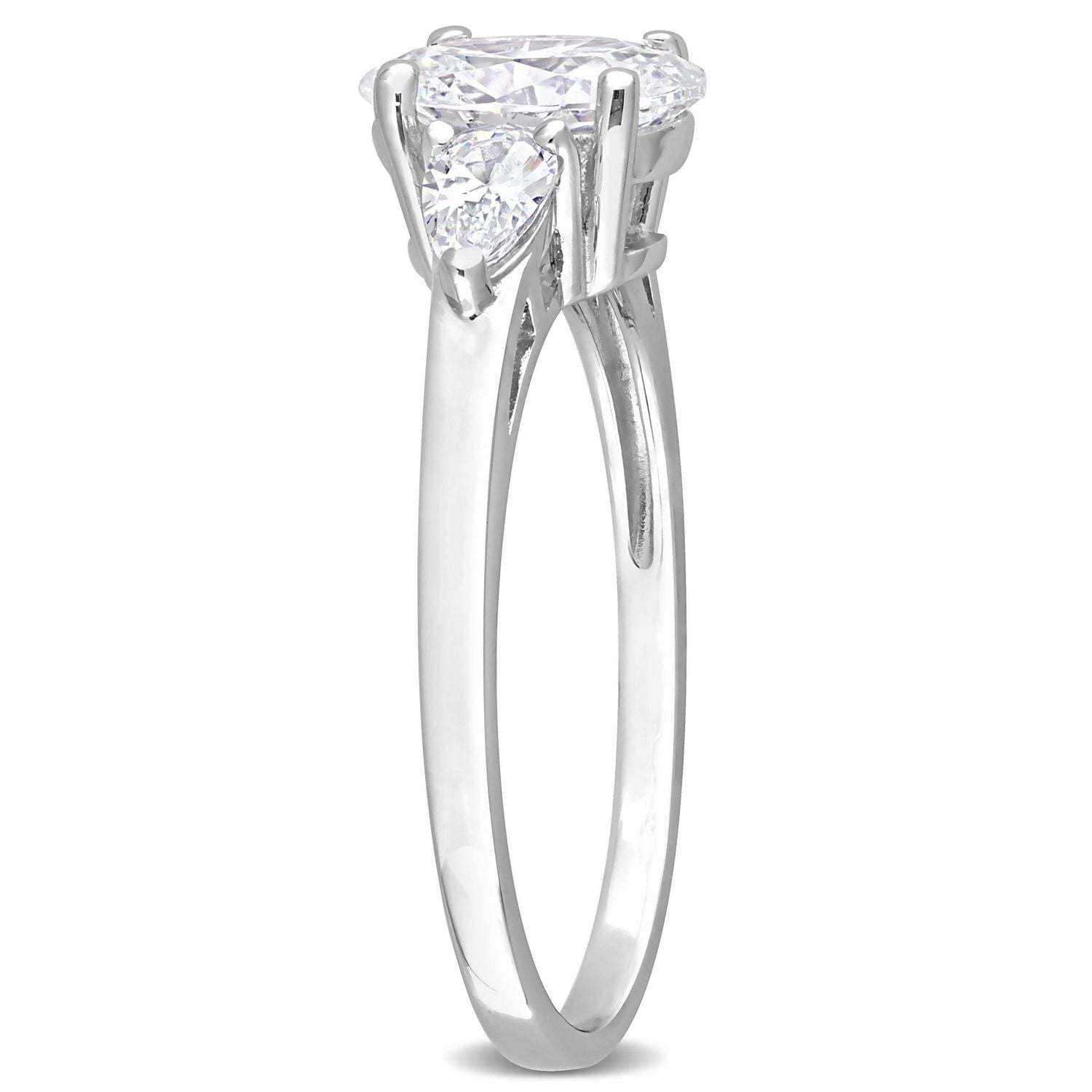 Miabella 3-1/2 Carat T.G.W. Cubic Zirconia Sterling Silver 3-Stone Engagement Ring