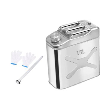 Miulika Motorcycle Petrol Fuels Tank Stainless Steel Metal Construction Site Fuels Can 15L