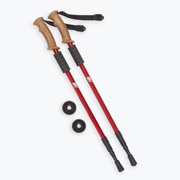 New Balance Trekking Poles (Red) adjustable height, 26-53 inches. Ideal for hiking, walking, and general trekking, providing stability and reducing strain. Unisex/Adults.
