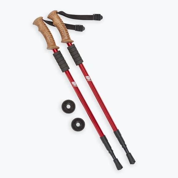 New Balance Trekking Poles (Red) adjustable height, 26-53 inches. Ideal for hiking, walking, and general trekking, providing stability and reducing strain. Unisex/Adults.