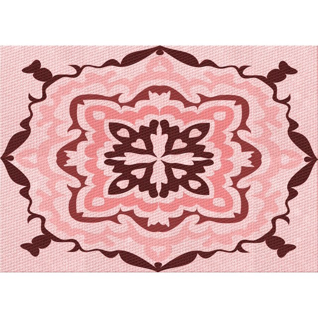 Ahgly Tapis Rectangulaire Lavable en Machine Intérieur Transitionnel Rouge Clair Rose, 4 Pieds x 6 Pieds