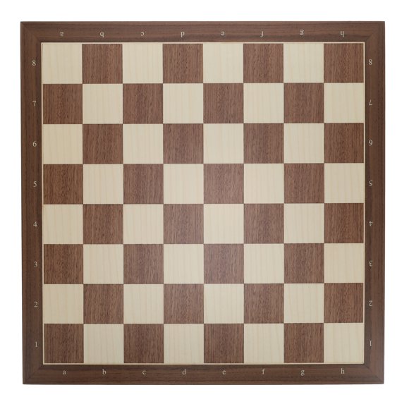 Planche d'Échecs en Bois Noyer et Sycomore avec Notation Algébrique - 21,25 Po