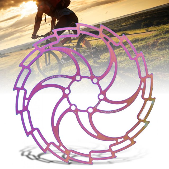 Bike Disc Brake Rotor, Bike Brake Rotors Stainless Steel Electroplating Color Dazzling Hollow Ultralight Bike Disc Brake Bicycle Accessory