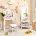 thumbnail image 4 of Gymax Miroir Pleine Longueur Autoportant pour Enfants avec Tablette Bac de Rangement Blanc, 4 of 10