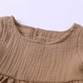 thumbnail image 4 of RXIRUCGD Robe Princesse à Manches Longues Unie pour Fille, Col Rond, Jupe à Nœud Princesse, Café, Taille : 3 Ans, 4 of 9