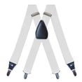 thumbnail image 1 of lionlar Men's Suspenders Elastic Straps Solid Heavy Duty 4 Clips Adjustable Unisex White, 1 of 7