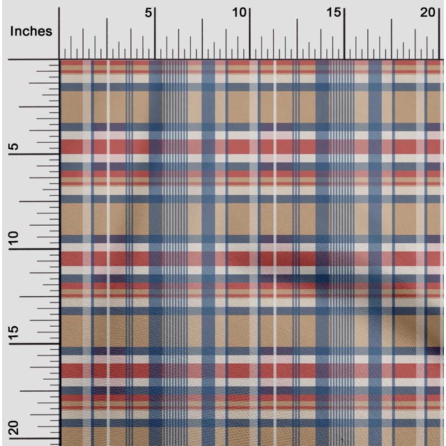 oneOone Viscose Jersey Fabric Madras Check Print Fabric By Yard 60 Inch Wide