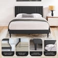 thumbnail image 3 of DeCoro Chicago Modern Lit Plateforme Rembourré Capitonné Format Grand, Gris Foncé, 3 of 11