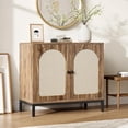 thumbnail image 2 of EastVita Buffet Cabinet with Storage Kitchen Storage Cabinet with Rattan Doors, Accent Cabinet with Adjustable Shelf, Boho Accent Liquor Bar Console Cabinet, 2 of 6