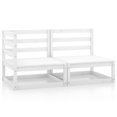 thumbnail image 1 of vidaXL 2 Piece Garden Lounge Set White Solid Pinewood, 1 of 5