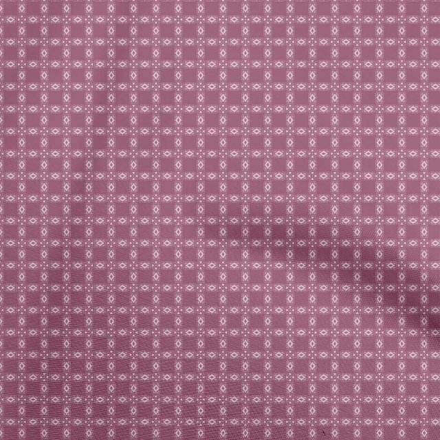 oneOone Polyester Spandex Purple Fabric Geometric Craft Projects Decor Fabric Printed By The Yard 56 Inch Wide