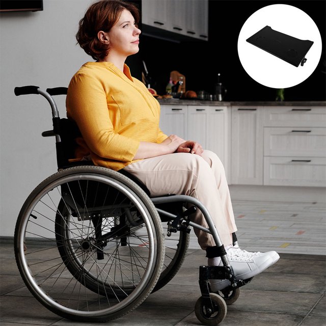 Raindrops Ensemble de 2 Plateau d'Accessoires pour Déambulateur Table Fauteuil Roulant Table à Manger Noir ABS pour Adultes