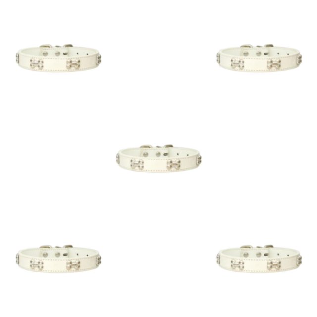 Maytalsory Comfortable Wear Cat Collar In Multiple Sizes With Stylish PU PU Cat Collar Dogs Collars white 1.5*30cm 5Set