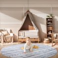 thumbnail image 3 of Round Blue Rug for Living Room 6x6ft Boho Area Rugs Machine Washable Rugs for Bedrooms Nursery Dining Room Moroccan Circle Rug Modern Non Slip Round Carpet, 3 of 6