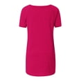 thumbnail image 5 of Pisexur Hauts d'Été Grande Taille pour Femmes Manches Courtes Col Rond T-shirts Doux Confortables Mode Fluide Blouses Amples Basiques Décontractées Habillées, 5 of 5
