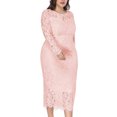 thumbnail image 4 of LSLJS Femmes de la Mode Évider Dentelle Longue Dress Soirée à Manches Longues Dress Parti Dress, Robes de Cocktail for Women Soirée, 4 of 5