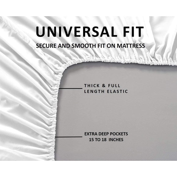 800 Thread Count 3 Piece (1- Fitted Sheet + 2- Pillow cover) Quality 18 Inch Deep Pocket 100% Egyptian Cotton Solid Pattern