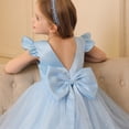 thumbnail image 5 of LOVZFMLL Jupe Princesse à Nœud pour Filles, Été, Manches Courtes, Volants, Dentelle, Col Rond, Broderie, en Maille, 5 of 5