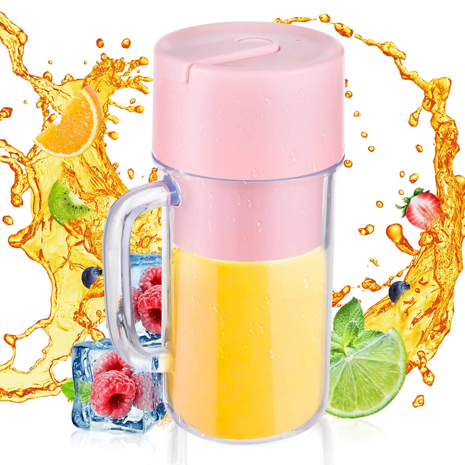 Labymos Portable Blender for Shakes and Smoothies 340ml Mini Blender with Handle 6 Blades Waterproof