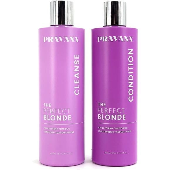 PRAVANA THE PERFECT BLONDE Purple Toning Shampoo and Conditioner DUO (10.1Oz each ) by Pravana