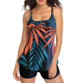 thumbnail image 1 of Women‘s Strappy Tankini Set Vintage Tropical Prints Tankini Top with Bikini Bottom Two Piece Bathing Suits, 1 of 5