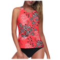 thumbnail image 2 of Women Tankini Swimsuit High Waist High Neck Tummy Control Two Piece Bathing Suits Halter Swimwear Set, 2 of 4