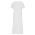 thumbnail image 4 of Pompotops Women's Summer Short Sleeve Solid Color Soft Comfortable Long Dress On Sale, 4 of 6