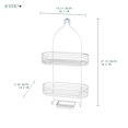 thumbnail image 2 of Acento Extra Wide 3-Tier Modern Hanging Shower Caddy, Non-Slip Neck & Suction Cups, No Drilling, Matte White, 2 of 11